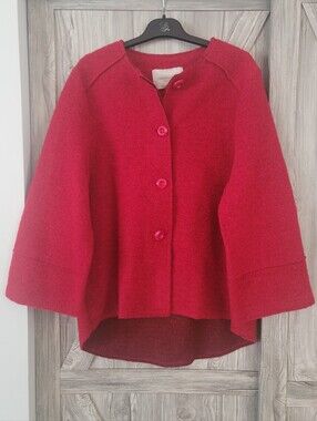 Italian Red Boiled Wool Jacket L